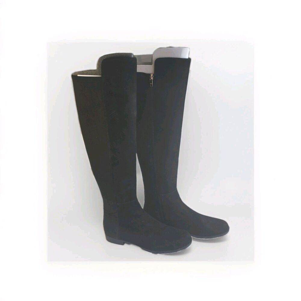 MARC FISHER Women's Knee High Black Suede Riding Boots Women's 10M MSRP $325